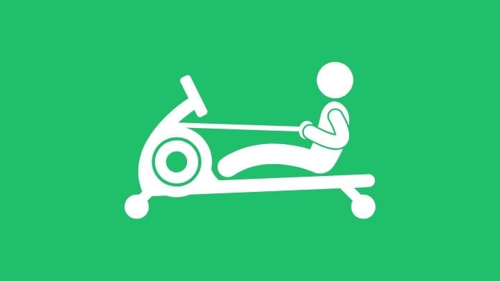 image of man on the best home rowing machine