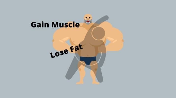 how to lose fat and gain muscle fat man exercising and getting bigger