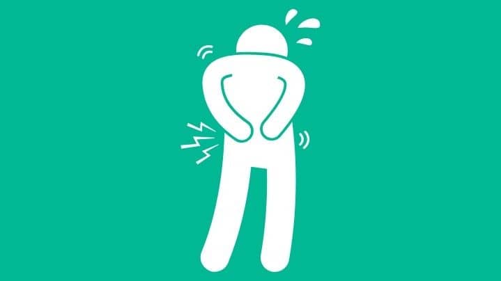icon image man with back pain